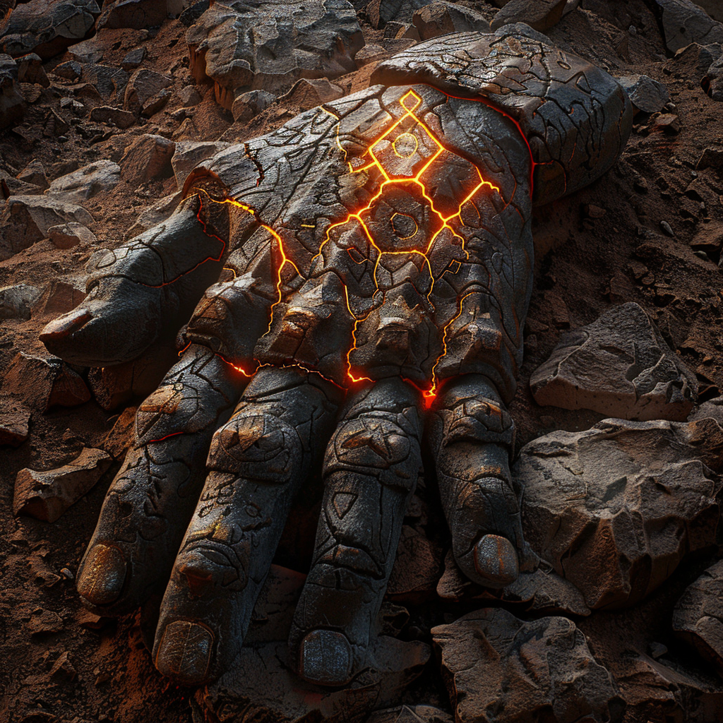 Handmålad diamantmålning av forntida sten