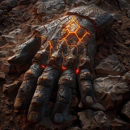 Handmålad diamantmålning av forntida sten