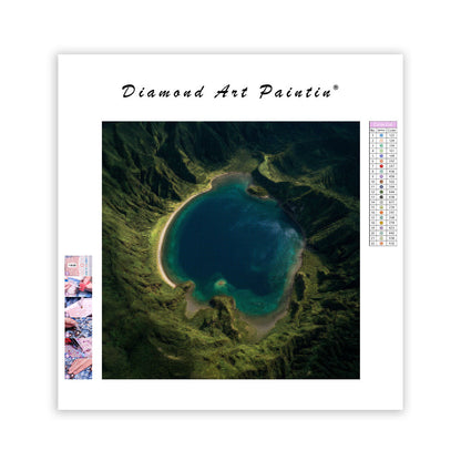Azorernas vulkaniska kratersjö - Diamantmålning