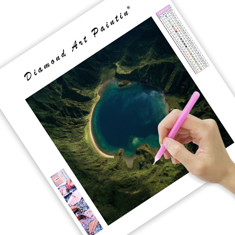 Azorernas vulkaniska kratersjö - Diamantmålning