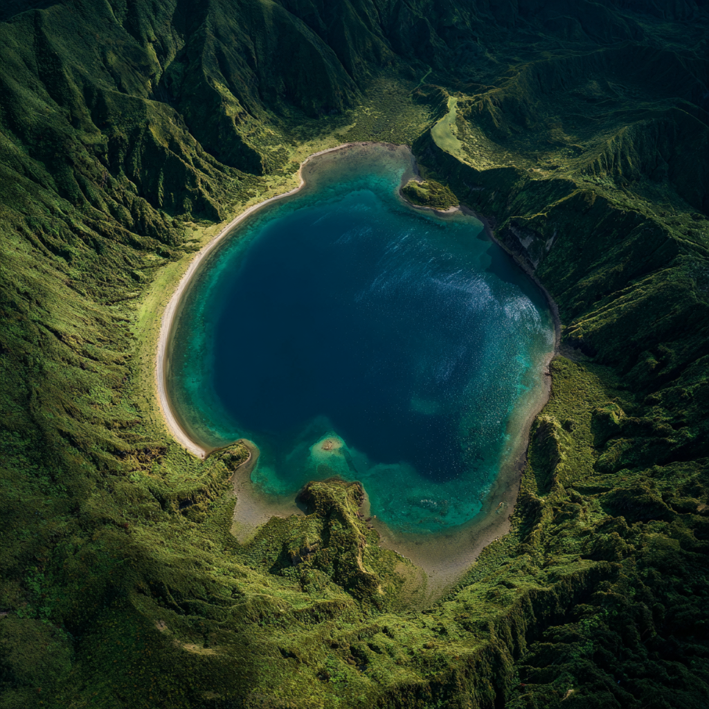 Azorernas vulkaniska kratersjö - Diamantmålning