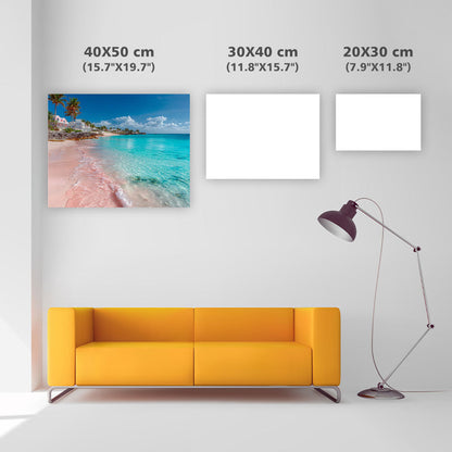 Bahamas rosa sandstrand - diamantmålning