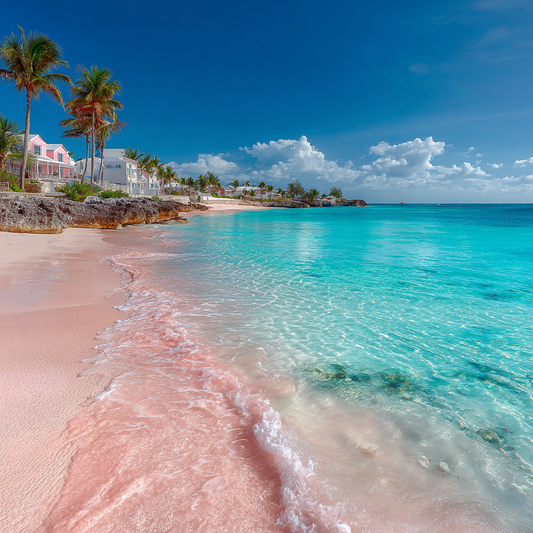 Bahamas rosa sandstrand - diamantmålning