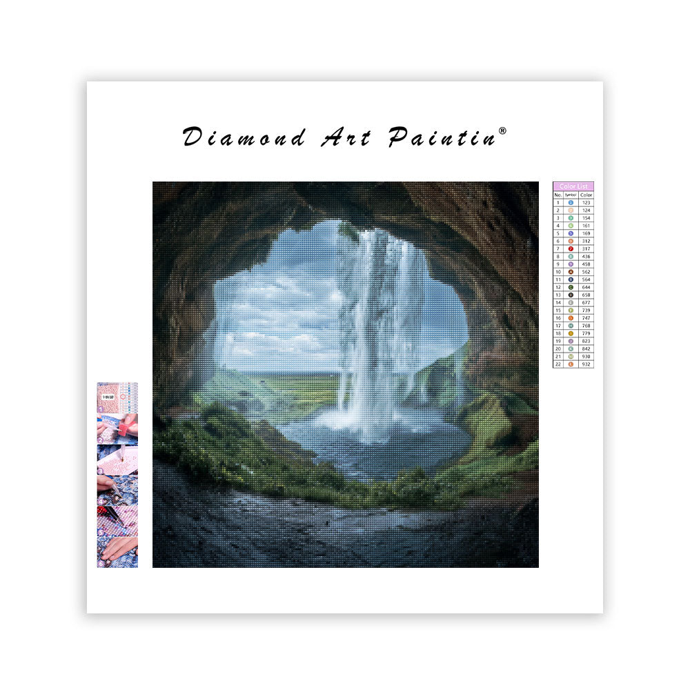 Bakom Seljalandsfoss vattenfall - Diamantmålning