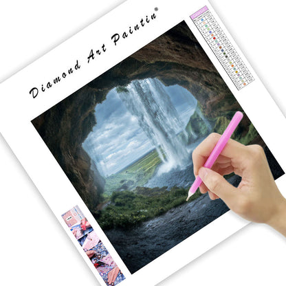Bakom Seljalandsfoss vattenfall - Diamantmålning
