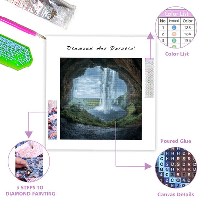 Bakom Seljalandsfoss vattenfall - Diamantmålning