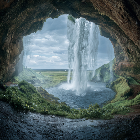 Bakom Seljalandsfoss vattenfall - Diamantmålning