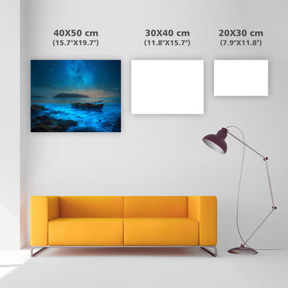 Bioluminerande vik på natten - Diamantmålning