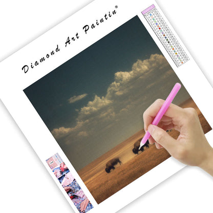 Bison på de stora slätterna - Diamantmålning