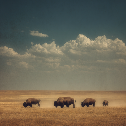 Bison på de stora slätterna - Diamantmålning