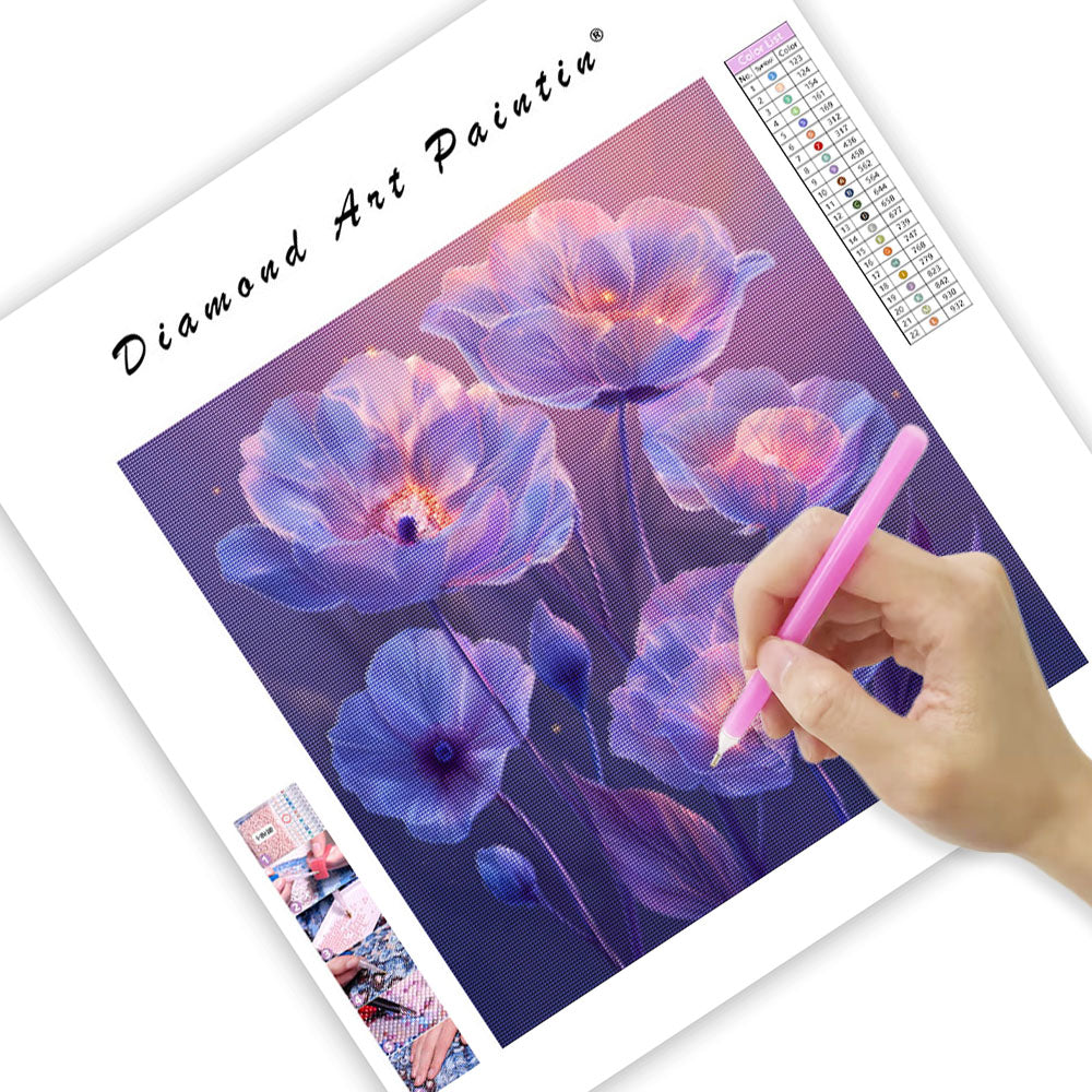 Blommande ljus - Diamantmålning