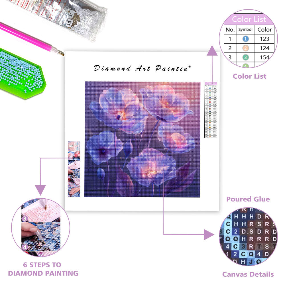 Blommande ljus - Diamantmålning