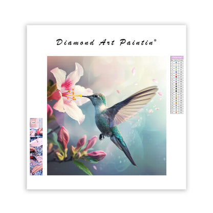 Blå kolibri-grace - diamantmålning
