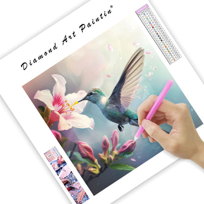 Blå kolibri-grace - diamantmålning