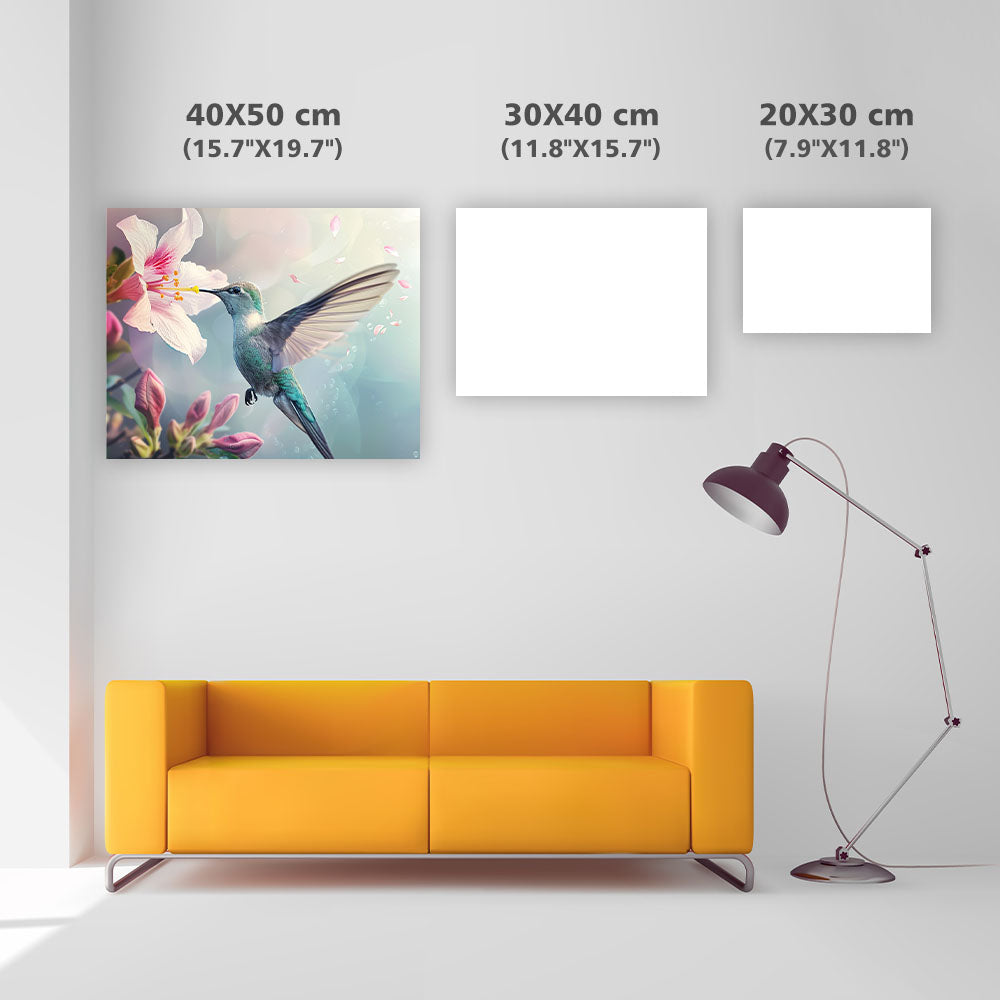 Blå kolibri-grace - diamantmålning