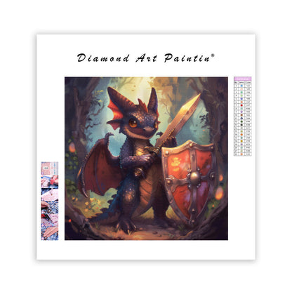 Modige lilla väktare - Diamantmålning
