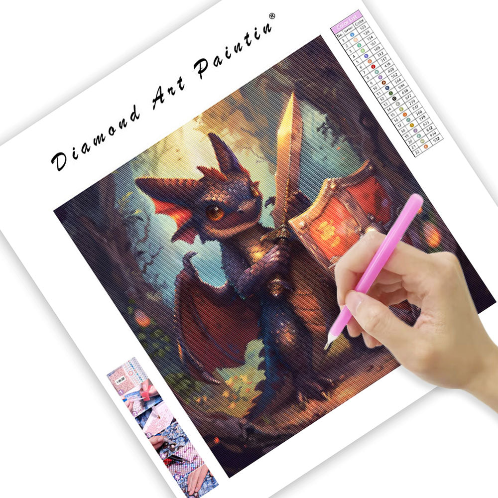 Modige lilla väktare - Diamantmålning