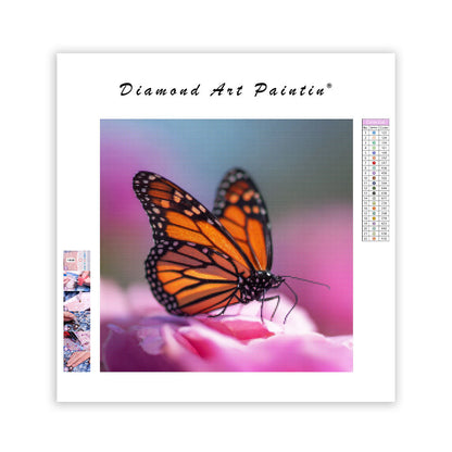 Fjäril i blom - Diamantmålning