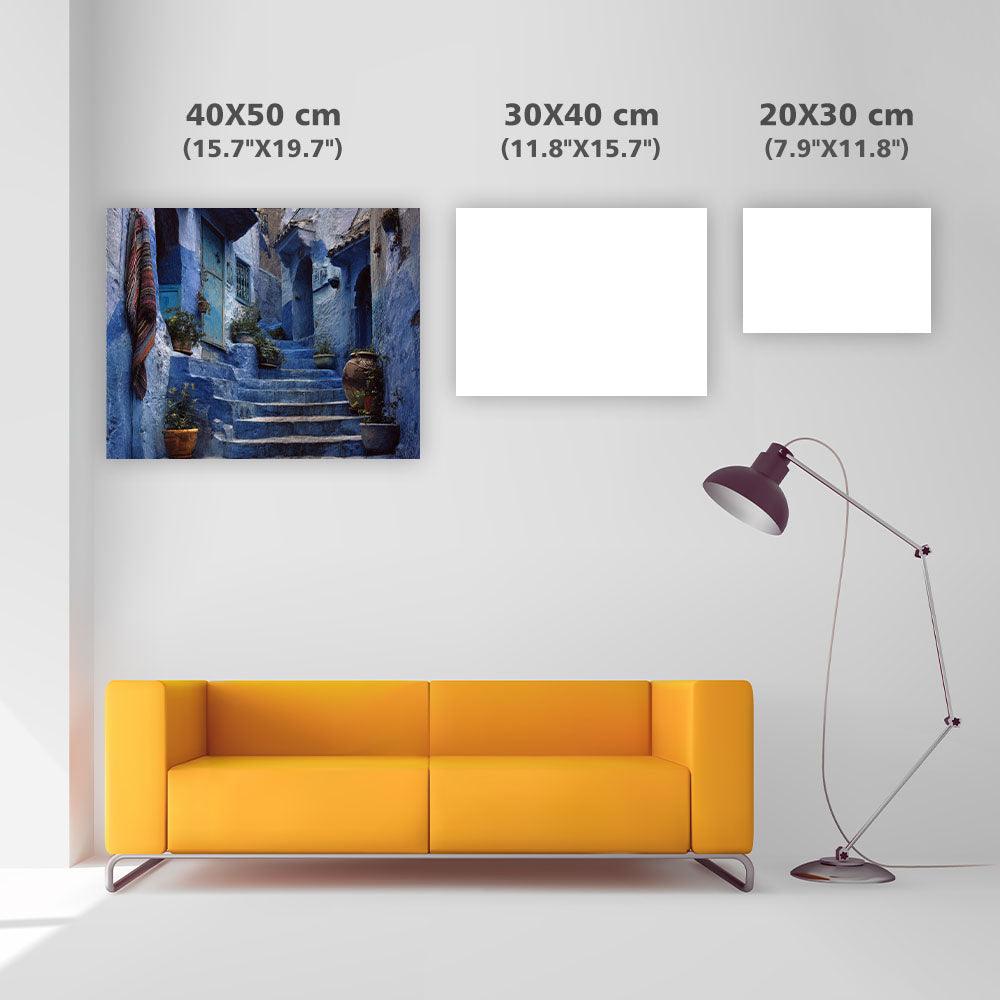 Chefchaouen Blå Gränd - Diamantmålning