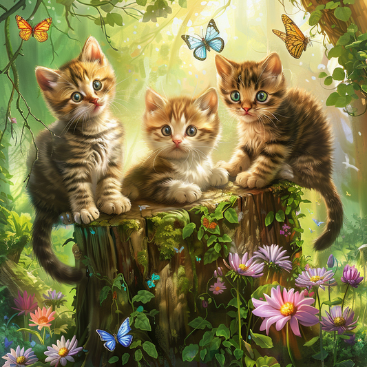 Nyfikna tassar - Diamantmålning