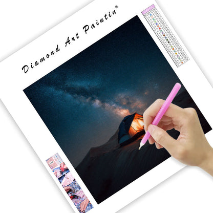 Ökenläger under Vintergatan - Diamantmålning