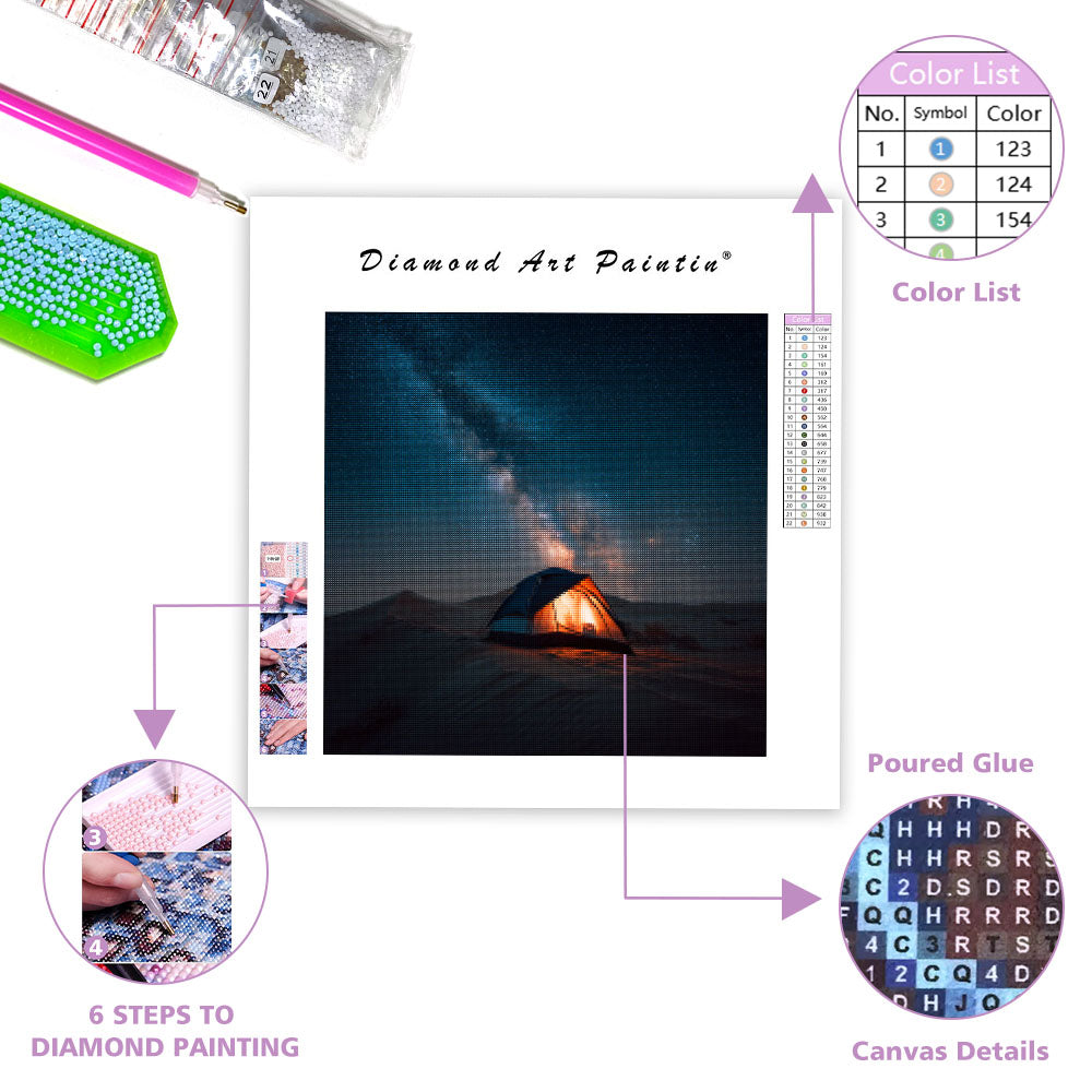 Ökenläger under Vintergatan - Diamantmålning