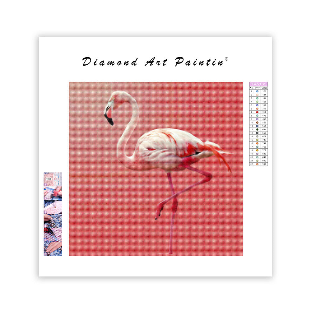 Elegant Flamingo Lugn - Diamantmålning