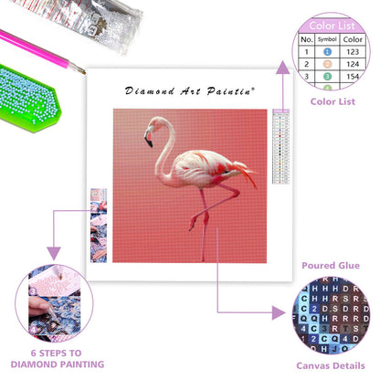 Elegant Flamingo Lugn - Diamantmålning