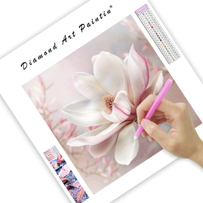 Elegant Magnoliablomma - Diamantmålning