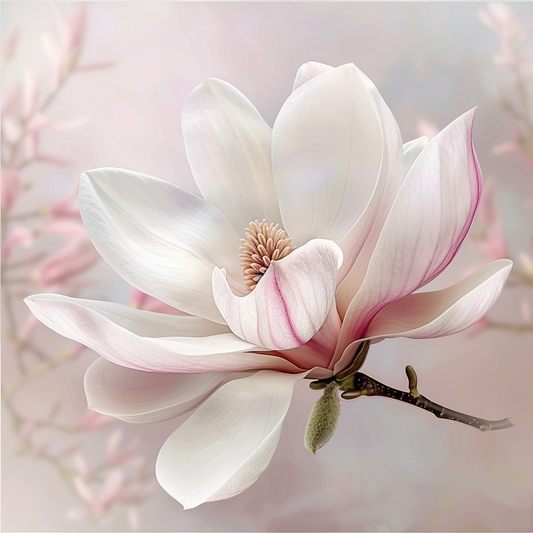 Elegant Magnoliablomma - Diamantmålning