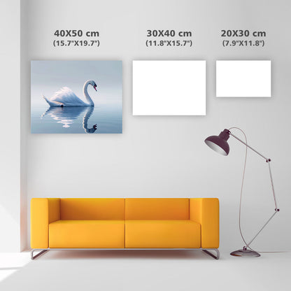 Elegant vit svan - diamantmålning