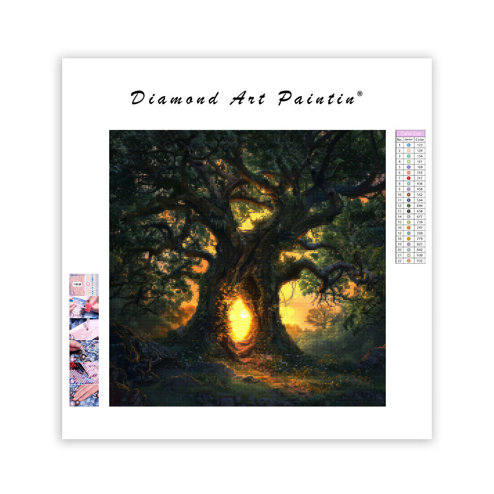 Förtrollat trädhål - Diamantmålning