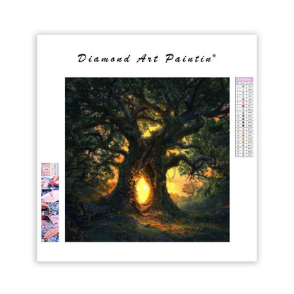 Förtrollat trädhål - Diamantmålning