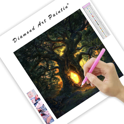Förtrollat trädhål - Diamantmålning