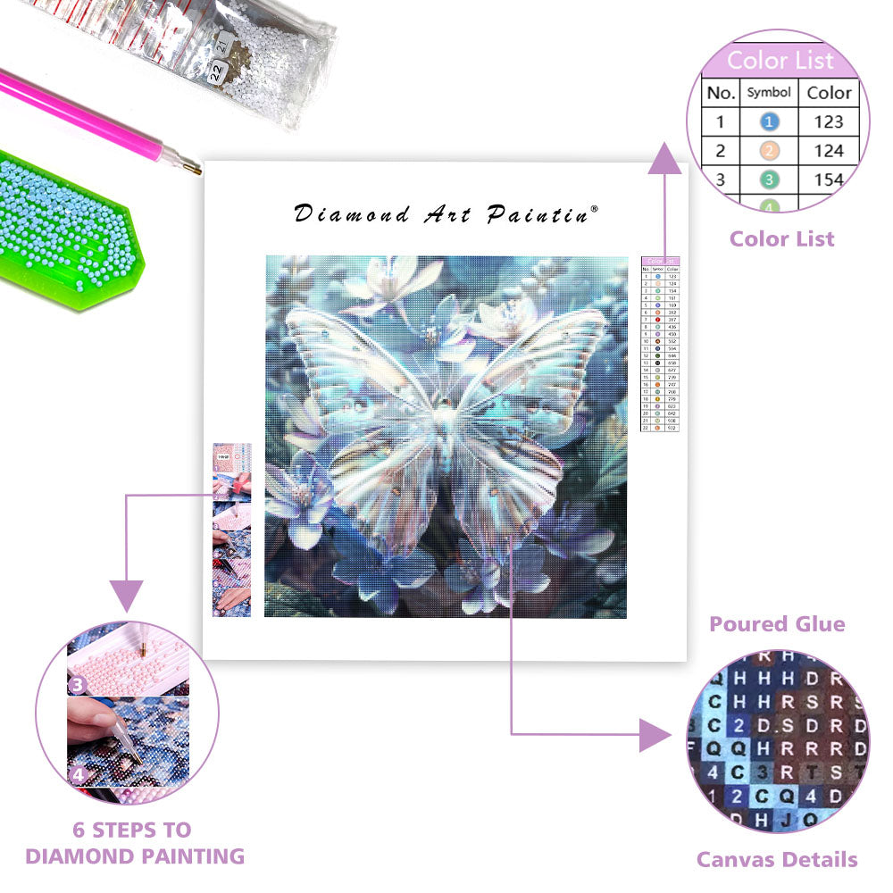 Frostad fjäril - Diamantmålning