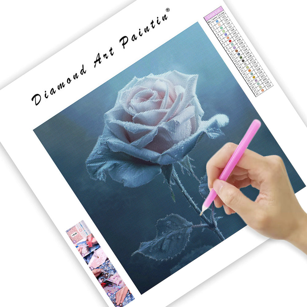 Frostad rosglöd - Diamantmålning