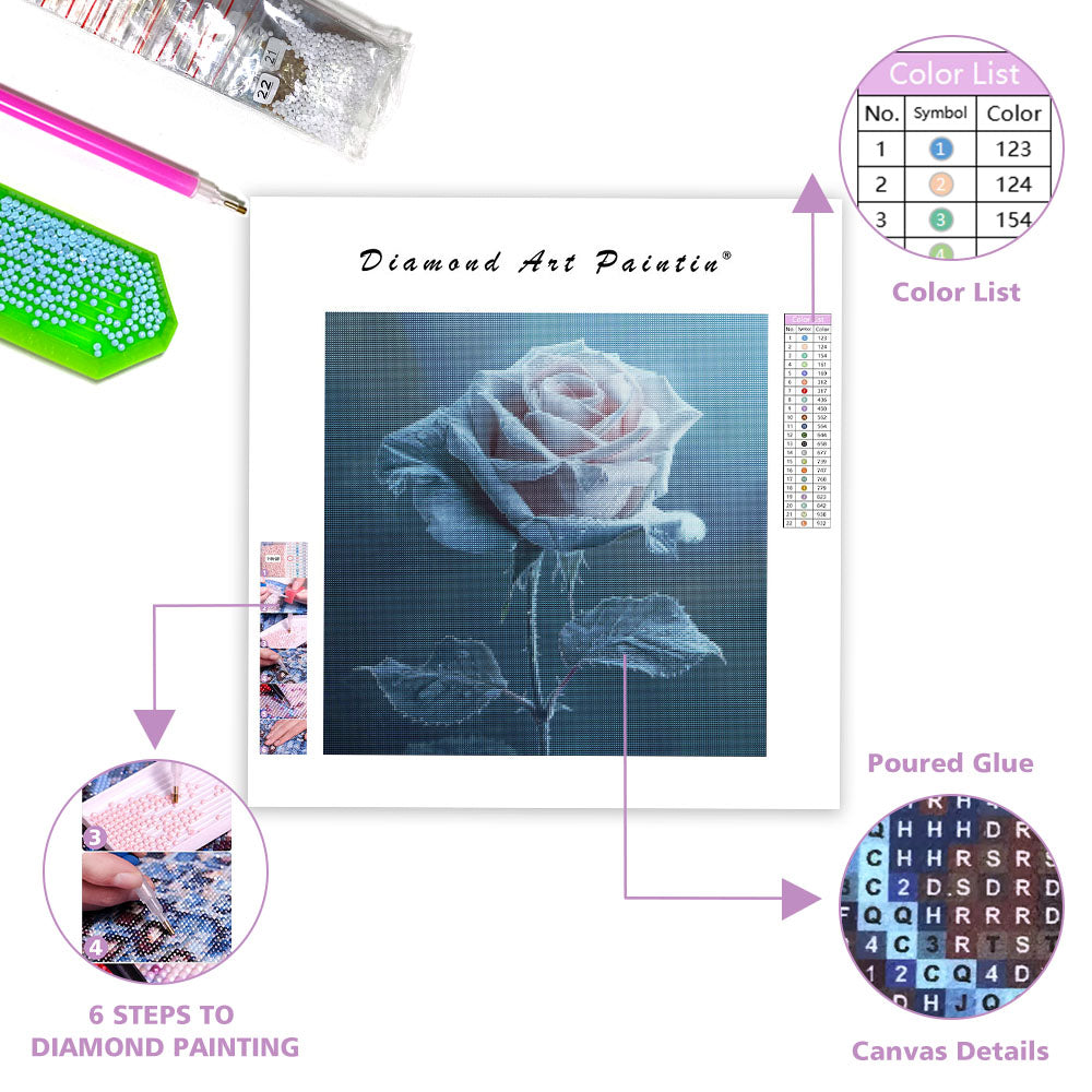 Frostad rosglöd - Diamantmålning