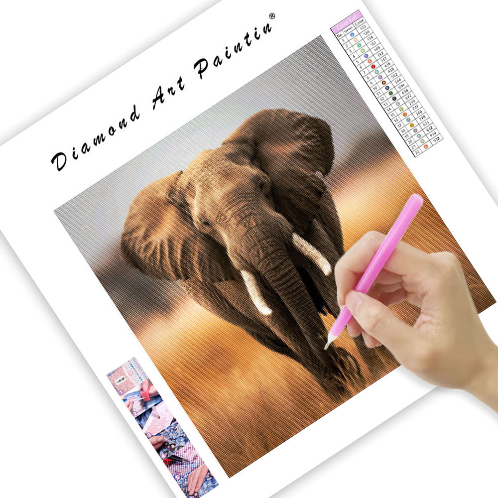 Mild elefant lugn - Diamantmålning