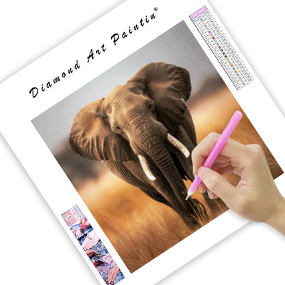 Mild elefant lugn - Diamantmålning