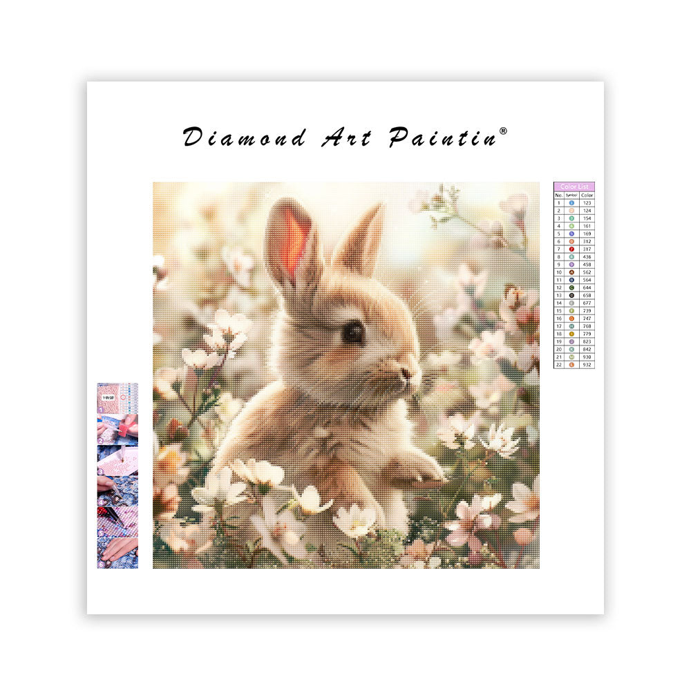 Mild kaninträdgård - Diamantmålning
