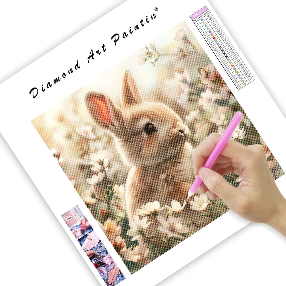 Mild kaninträdgård - Diamantmålning