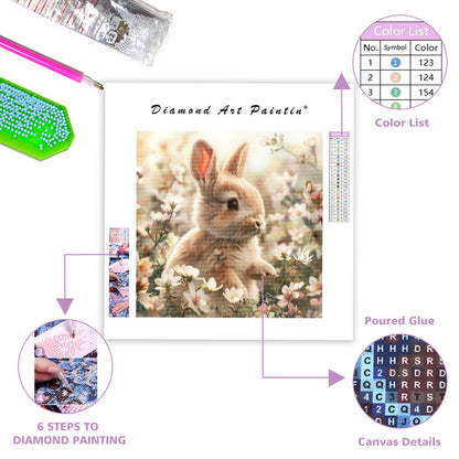 Mild kaninträdgård - Diamantmålning