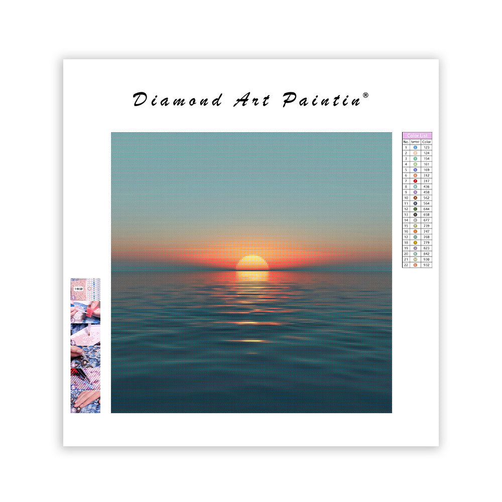 Mild solnedgångshorisont - Diamantmålning