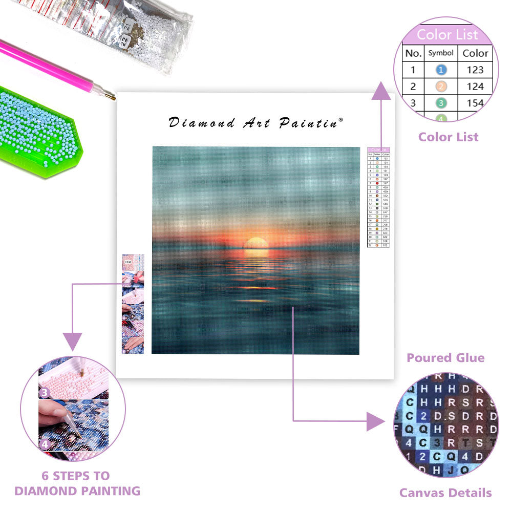 Mild solnedgångshorisont - Diamantmålning