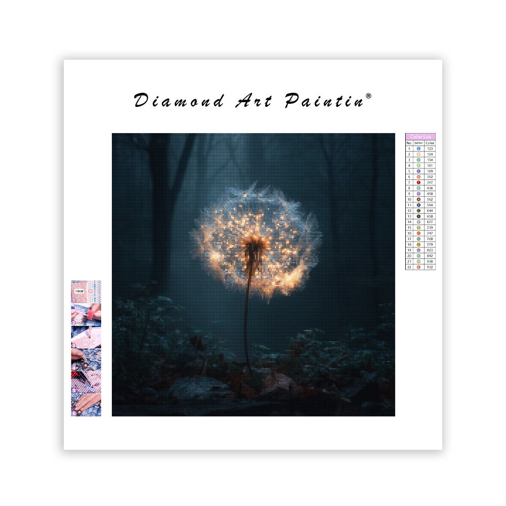 Glödande maskrosönskan - Diamantmålning