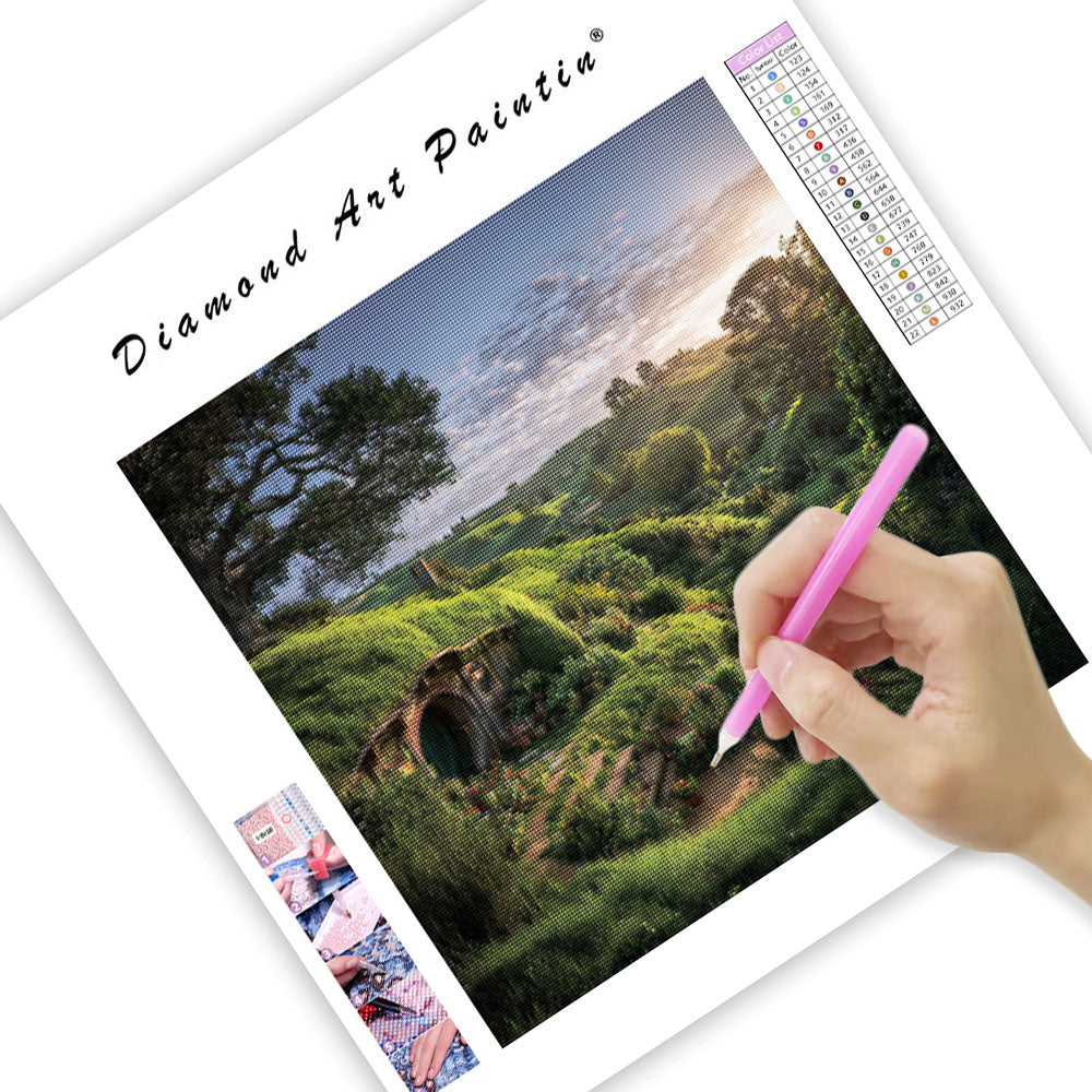 Hobbitons gröna kullar - Diamantmålning