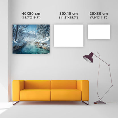 Hokkaido snöiga onsen - diamantmålning