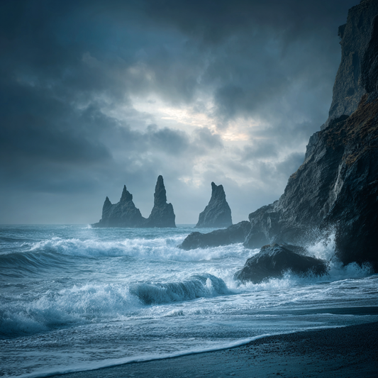 Islands svarta sandstrandshöjder - Diamond Painting