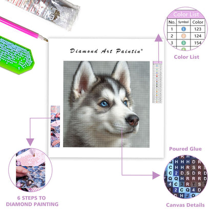 Nyfiken fluffig valp - Diamantmålning