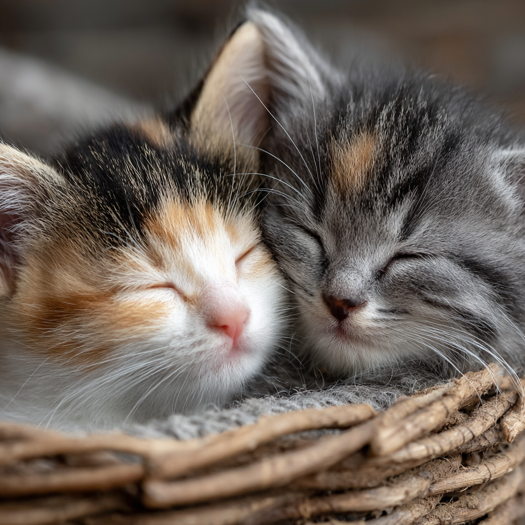 Kattungars gosiga sömn - Diamantmålning